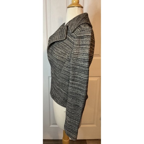 Banana Republic Black Gray Wool Blend Career Blazer Jacket Size 6 - Picture 3 of 4